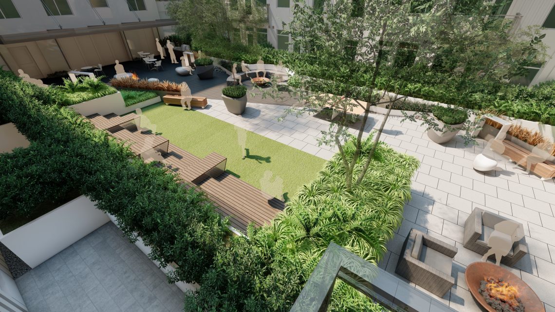 Washington Street Apartments Courtyard Rendering